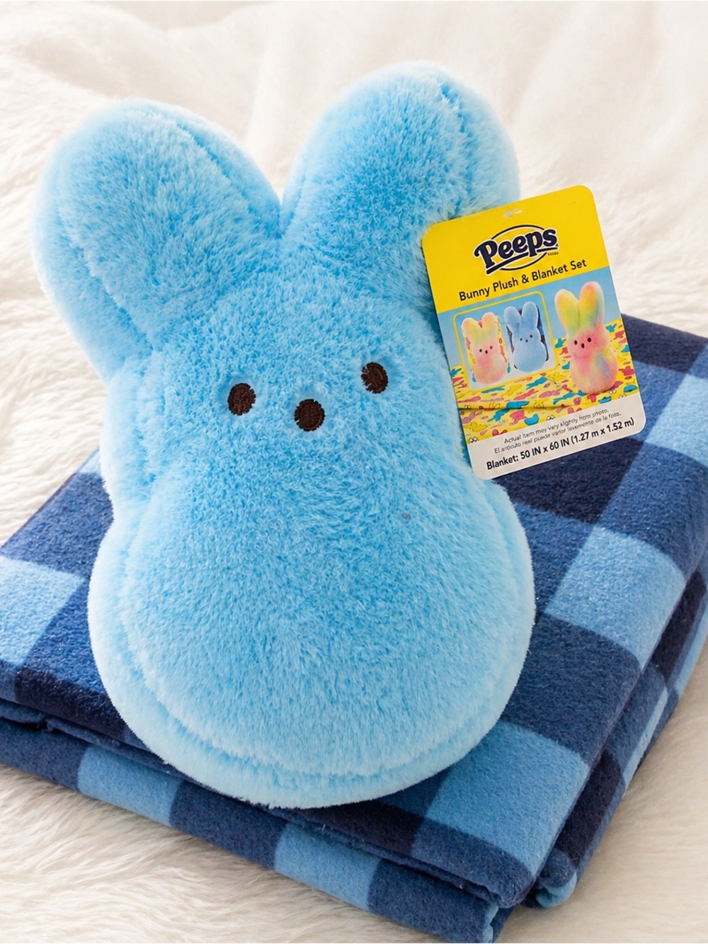 Peeps Bunny Plush & Blanket Set NWT Soft cozy throw with stuffed animal